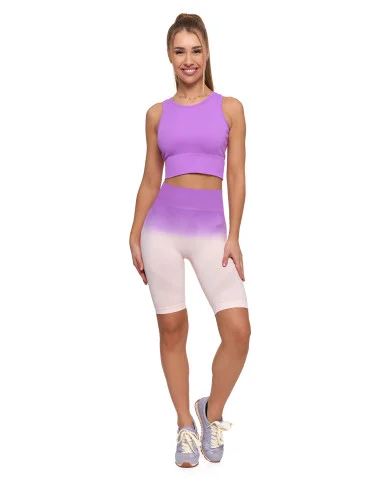 Legginsy bezszwowe damskie kolarki push-up - RÓŻOWY