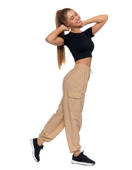 Spodnie damskie bojówki parachute z wysokim stanem  - produkt 2