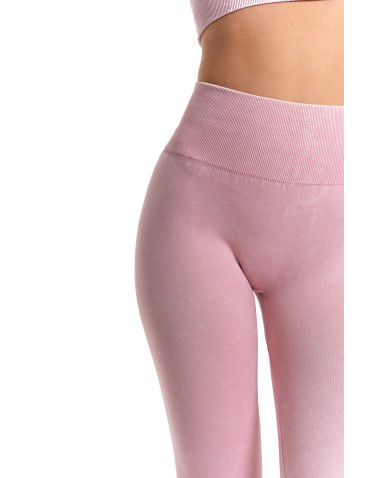 Legginsy - Legginsy damskie bezszwowe z wysokim stanem sportowe RÓŻOWY - produkt 5