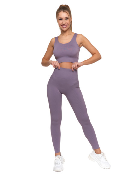 Krótki top sportowy prążkowany