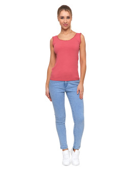 Top damski bez rękawów z koronkowym wykończeniem