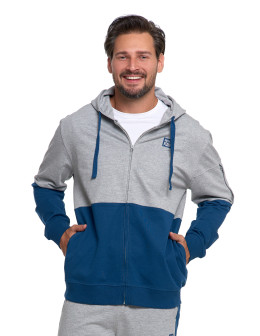 Bluza męska z kapturem i zamkiem dwukolorowa