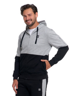 Bluza męska z kapturem i zamkiem dwukolorowa