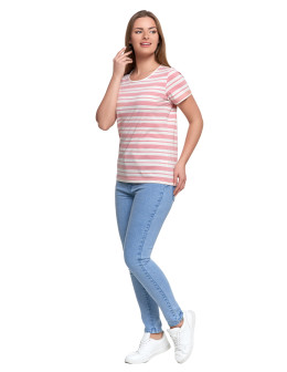 T-shirt damski bawełniany w paski  - produkt 2