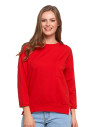 Bluza damska z kieszonką o luźnym kroju CZERWONY