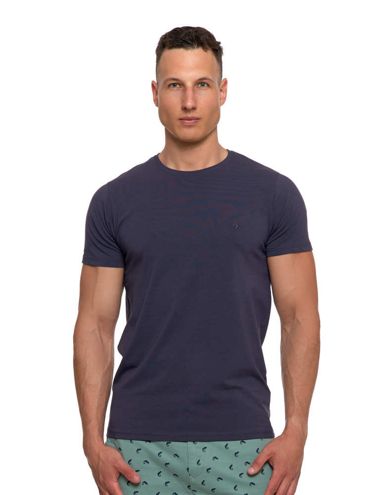 Koszulki, topy, koszule - Koszulka męska T-shirt bawełniana Premium okrągły dekolt NIEBIESKI - produkt moraj.pl 93