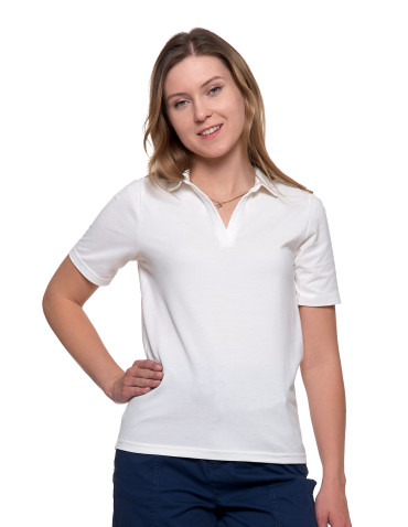 Polo - Damska koszulka polo z kołnierzykiem BIAŁY - produkt 1