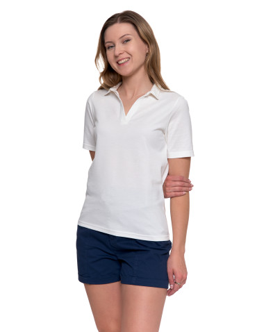 Polo - Damska koszulka polo z kołnierzykiem BIAŁY - produkt 2