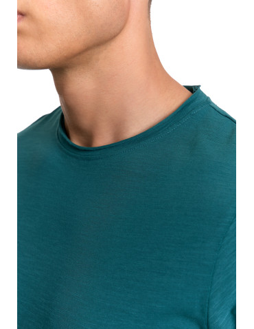 Koszulki, topy, koszule - T-shirt męski z bawełny klasyczny ZIELONY - produkt 3