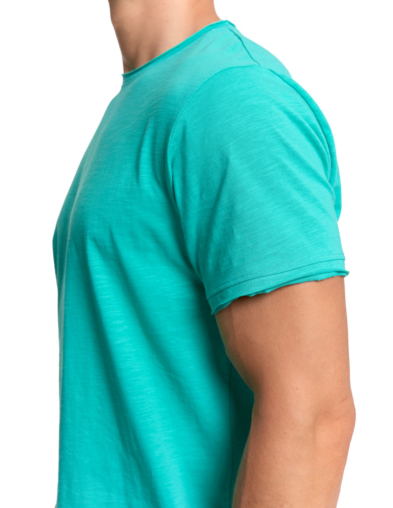 Koszulki, topy, koszule - T-shirt męski basic z bawełny slub TURKUSOWY - produkt moraj.pl 5