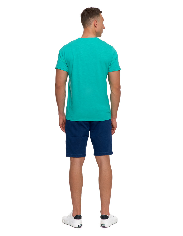 Koszulki, topy, koszule - T-shirt męski basic z bawełny slub TURKUSOWY - produkt moraj.pl 8