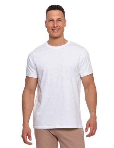 Koszulki, topy, koszule - Męski T-shirt z bawełny 100% klasyczny BIAŁY - produkt 1