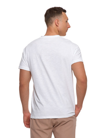 Koszulki, topy, koszule - Męski T-shirt z bawełny 100% klasyczny BIAŁY - produkt 2
