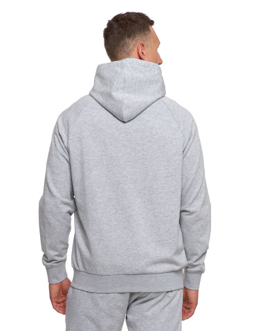 Bluzy - Męska bluza dresowa z kapturem rozpinana JASNY SZARY - produkt 2