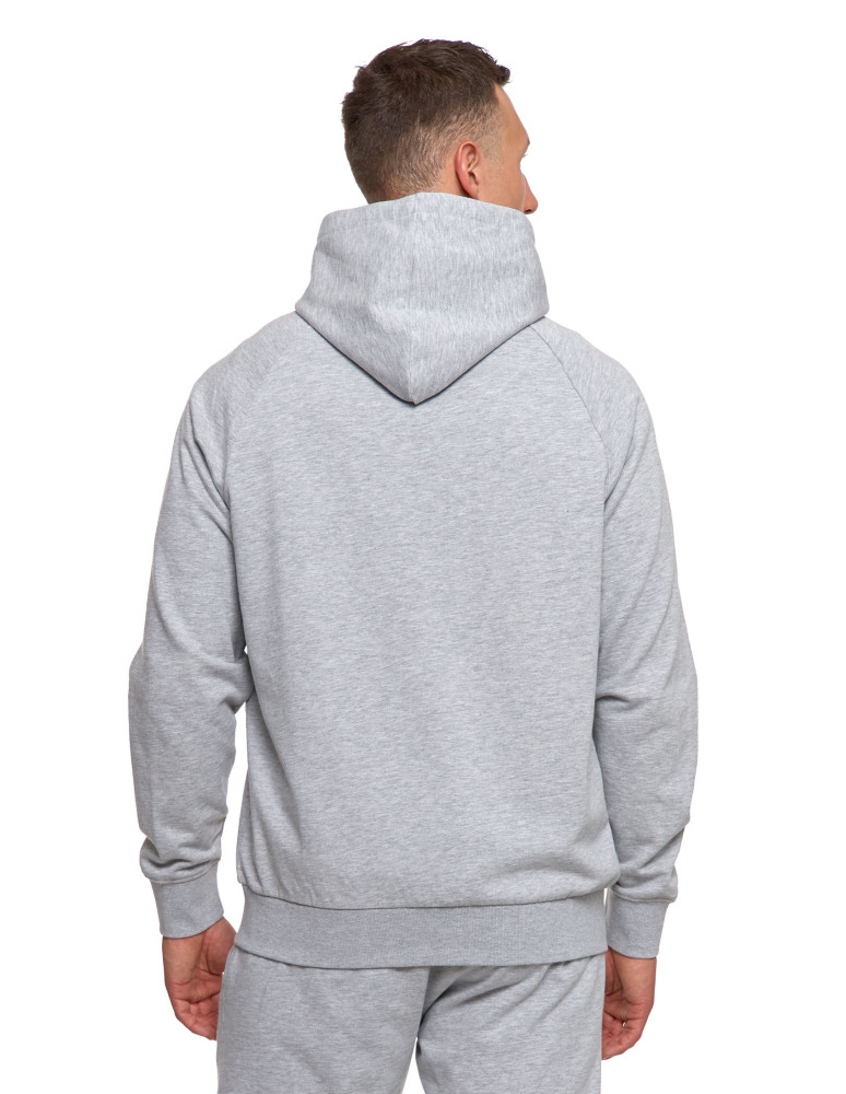 Bluzy - Męska bluza dresowa z kapturem rozpinana JASNY SZARY - produkt moraj.pl 2