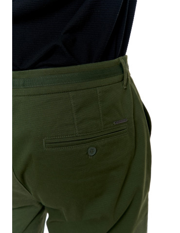 Szorty - Męskie szorty materiałowe z kieszeniami i troczkiem KHAKI - produkt 8
