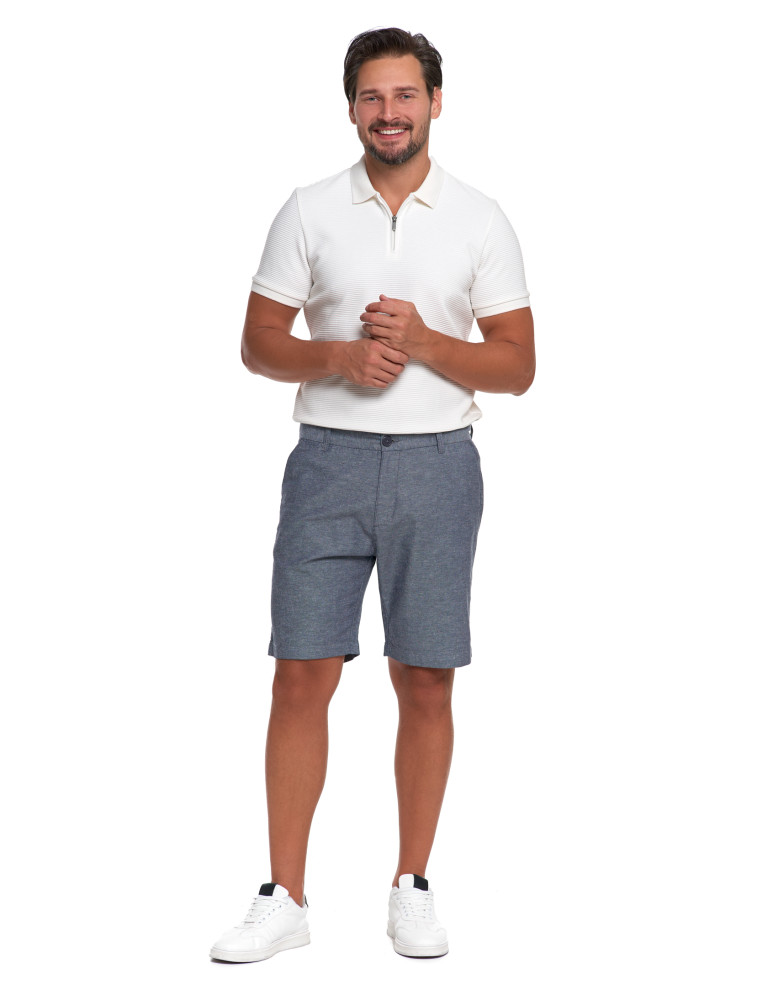 Szorty - Lniane szorty męskie GRANATOWY - produkt moraj.pl 9