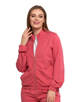 Bluza damska ze stójką na suwak i kieszeniami