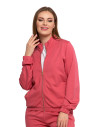 Bluza damska ze stójką na suwak i kieszeniami RÓŻOWY
