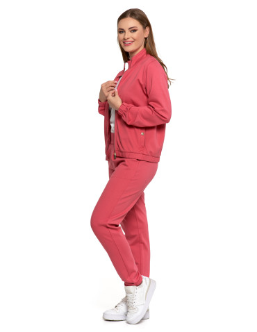 Bluzy - Bluza damska ze stójką na suwak i kieszeniami RÓŻOWY - produkt 2