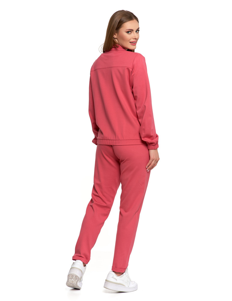 Bluzy - Bluza damska ze stójką na suwak i kieszeniami RÓŻOWY - produkt moraj.pl 11