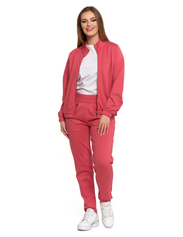 Bluzy - Bluza damska ze stójką na suwak i kieszeniami RÓŻOWY - produkt 12