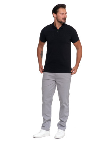 Polo - Koszulka polo męska z zamkiem i kołnierzykiem CZARNY - produkt 7