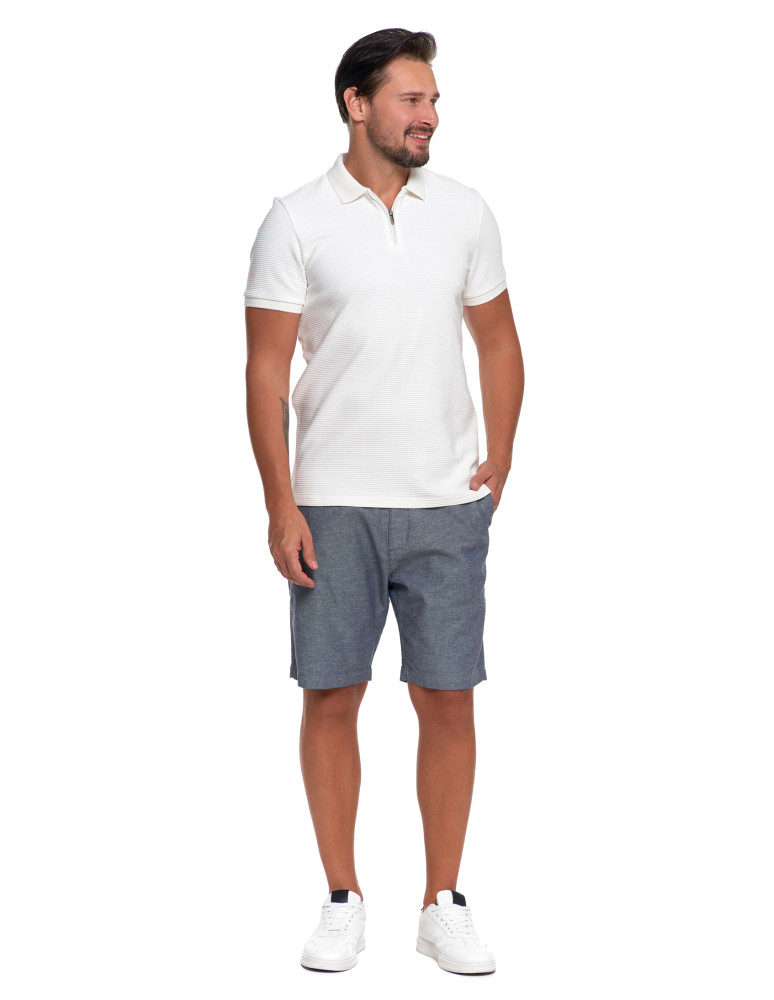 Polo - Koszulka polo męska z zamkiem i kołnierzykiem BIAŁY - produkt moraj.pl 5