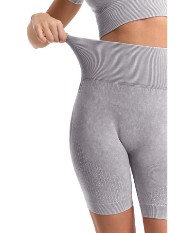 Legginsy - Legginsy kolarki damskie z wysokim stanem i efektem push-up SZARY - produkt 7