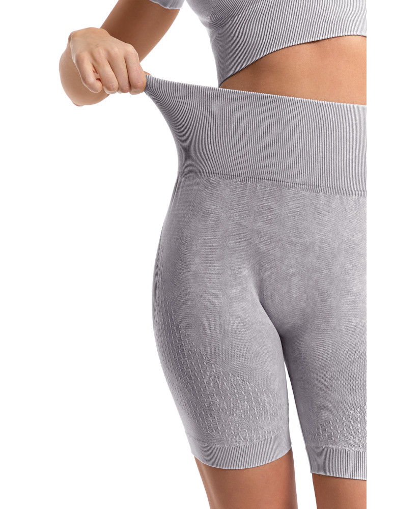 Legginsy - Legginsy kolarki damskie z wysokim stanem i efektem push-up SZARY - produkt moraj.pl 7