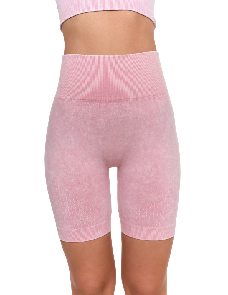 Legginsy - Legginsy kolarki damskie z wysokim stanem i efektem push-up RÓŻOWY - produkt moraj.pl 10