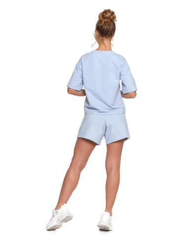 Koszulki i topy - T-shirt damski o luźnym kroju z napisami JASNY NIEBIESKI - produkt 10