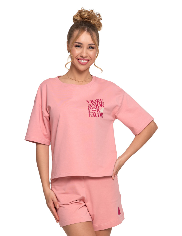 Koszulki i topy - T-shirt damski o luźnym kroju z napisami RÓŻOWY - produkt moraj.pl 6