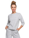 Bluza damska z kieszonką o luźnym kroju SZARY