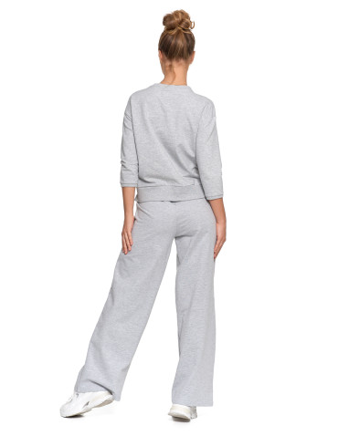 Bluzy - Bluza damska z kieszonką o luźnym kroju SZARY - produkt 6