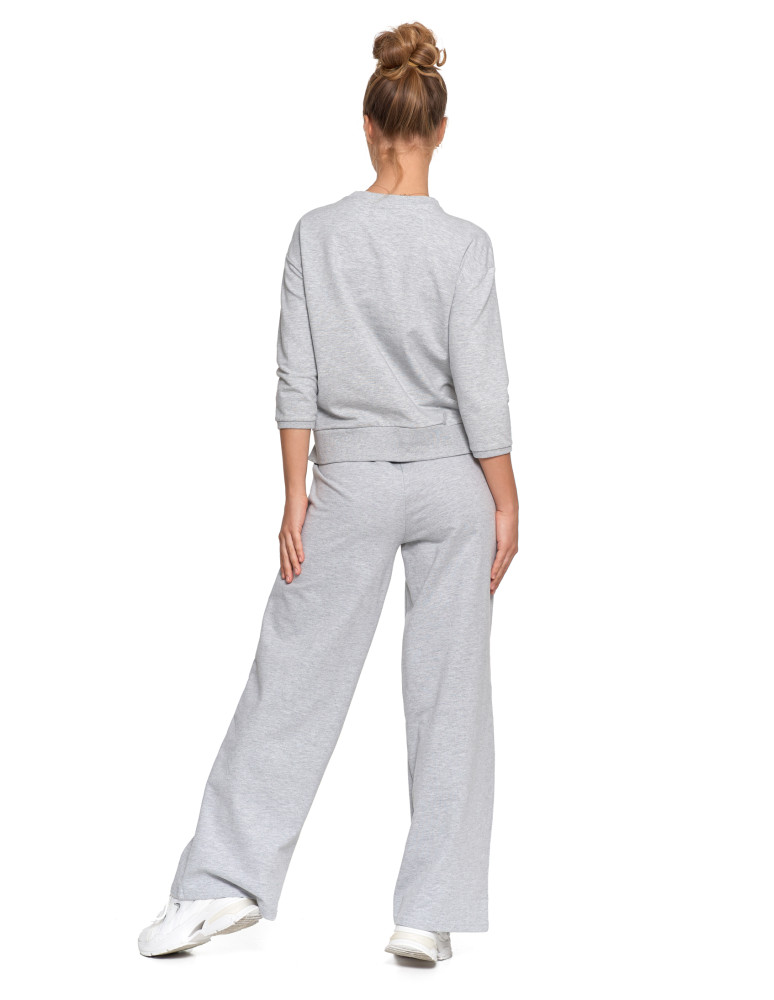 Bluzy - Bluza damska z kieszonką o luźnym kroju SZARY - produkt moraj.pl 6
