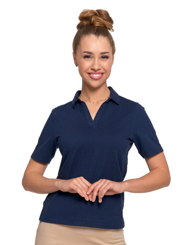 Polo - Damska koszulka polo z kołnierzykiem GRANATOWY - produkt 1