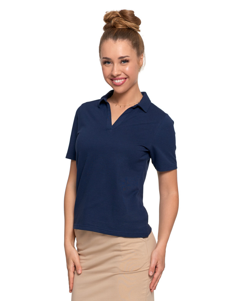 Polo - Damska koszulka polo z kołnierzykiem GRANATOWY - produkt moraj.pl 2