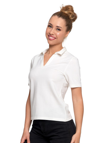 Polo - Damska koszulka polo z kołnierzykiem BIAŁY - produkt 2