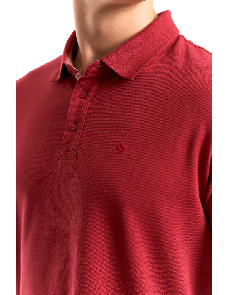 Polo - Męska koszulka polo z bawełny BORDOWY - produkt moraj.pl 3