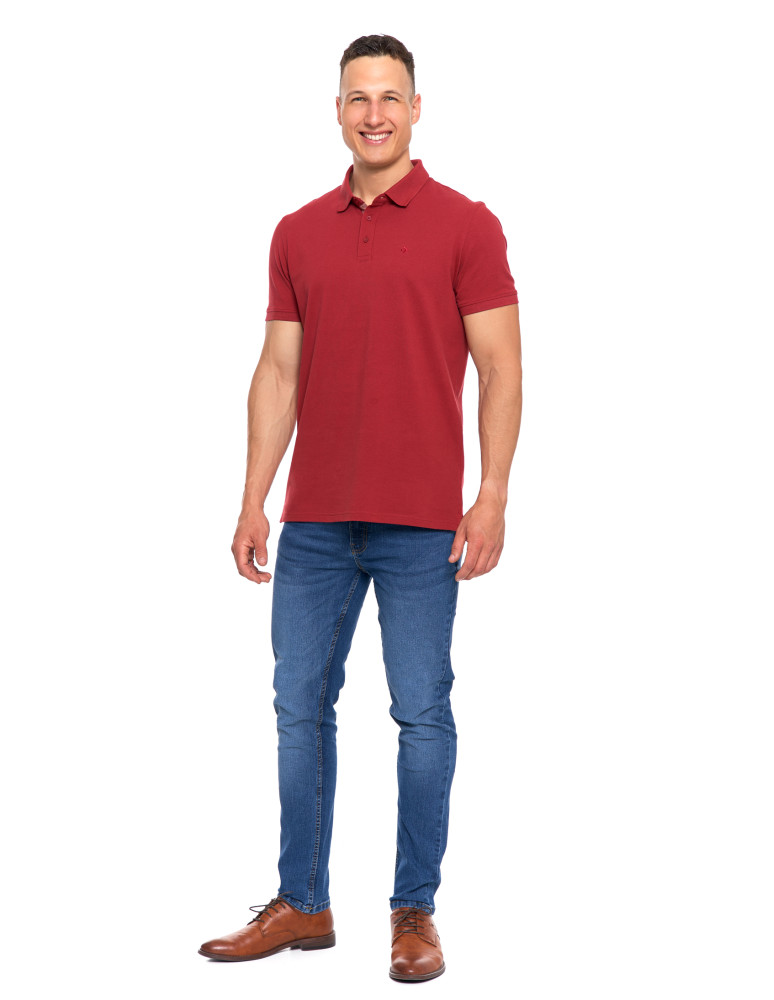 Polo - Męska koszulka polo z bawełny BORDOWY - produkt moraj.pl 4