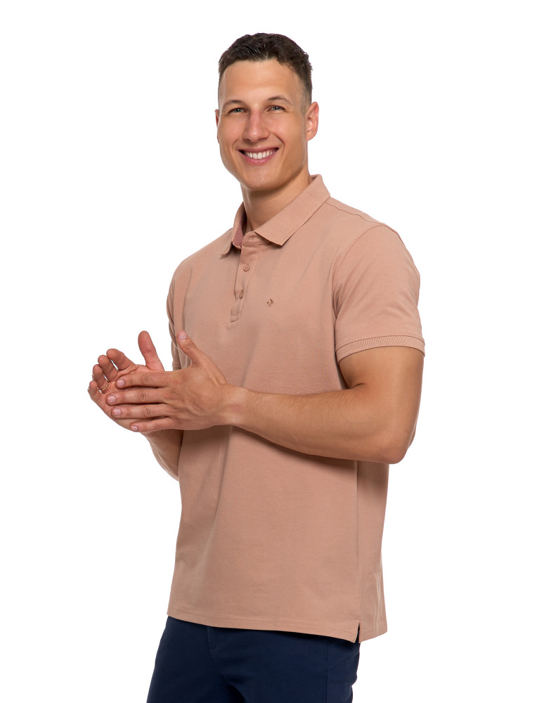 Polo - Męska koszulka polo z bawełny BEŻOWY - produkt moraj.pl 3