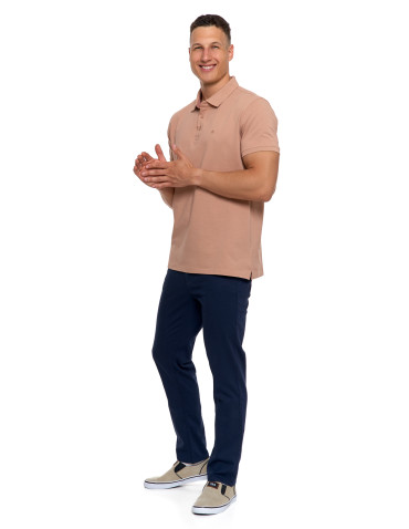 Polo - Męska koszulka polo z bawełny BEŻOWY - produkt 6