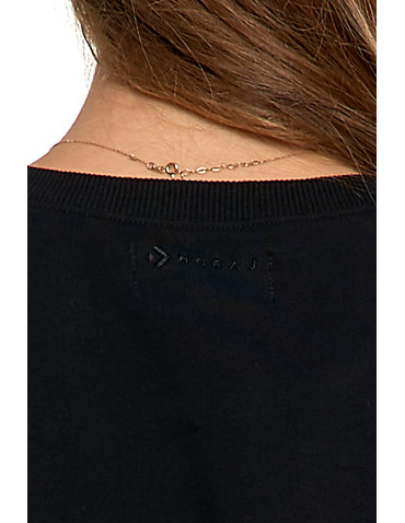 Bluzy - Bluza dresowa damska z rękawem 3/4 i rozcięciem po bokach CZARNY - produkt 5
