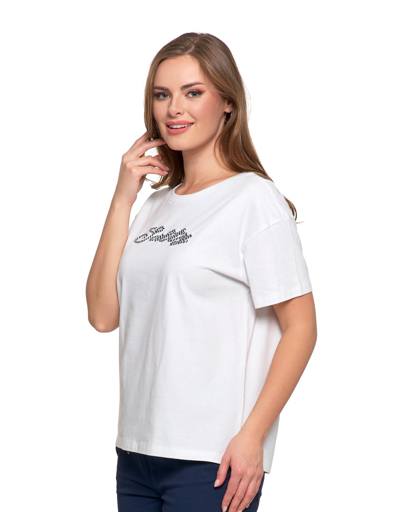 Koszulki i topy - Koszulka damska z krótkim rekawem T-shirt regular BIAŁY - produkt moraj.pl 5