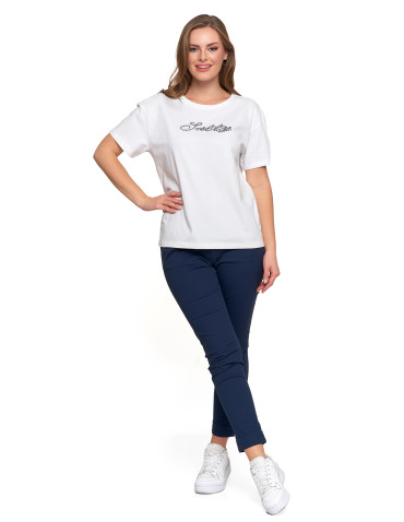 Koszulki i topy - Koszulka damska z krótkim rekawem T-shirt regular BIAŁY - produkt 7
