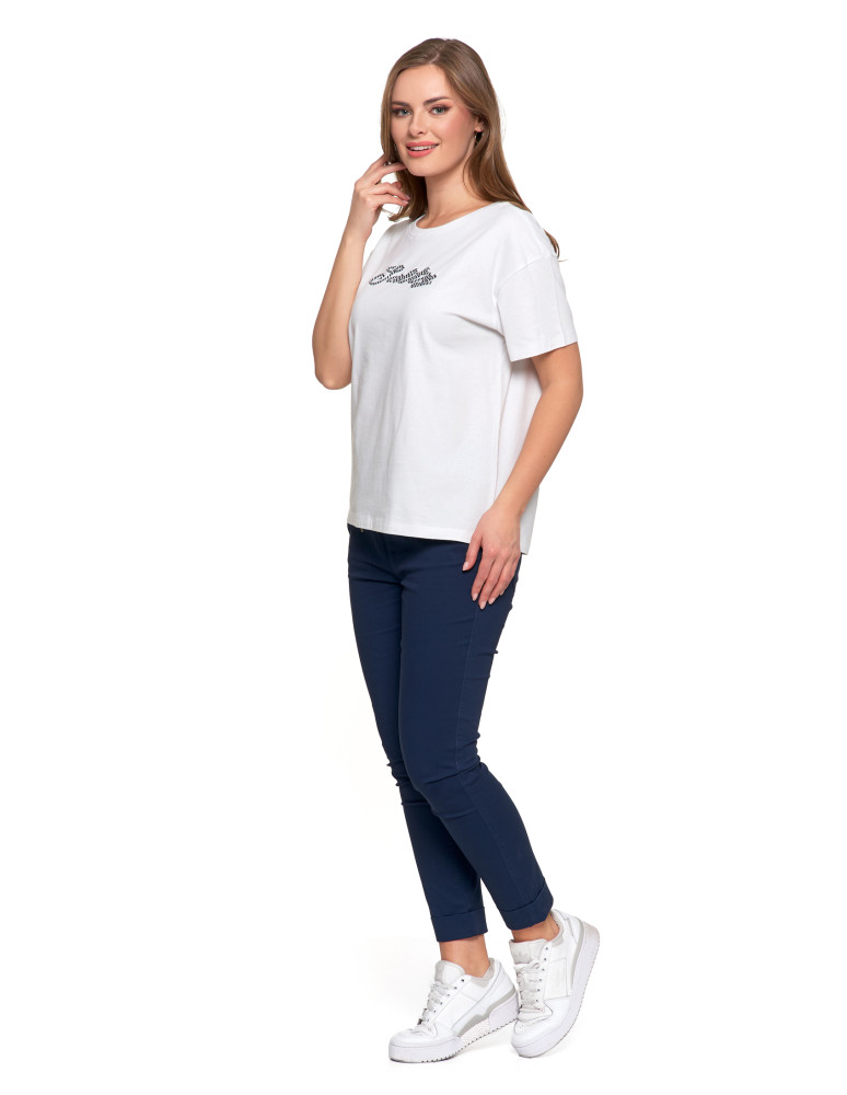 Koszulki i topy - Koszulka damska z krótkim rekawem T-shirt regular BIAŁY - produkt moraj.pl 8