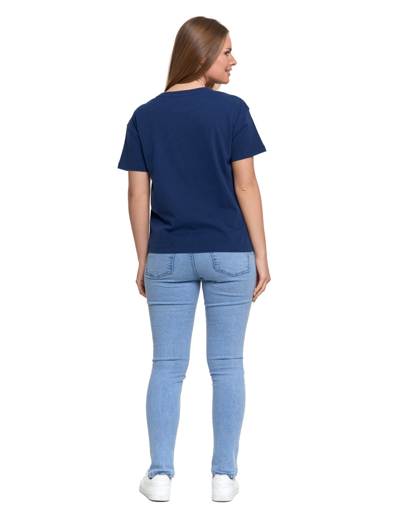 Koszulki i topy - Koszulka damska z krótkim rekawem T-shirt regular GRANATOWY - produkt moraj.pl 8