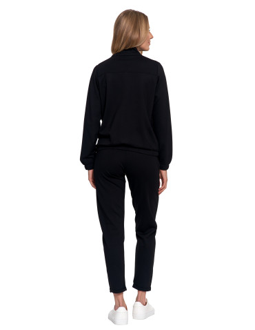 Bluzy - Bluza damska ze stójką na suwak i kieszeniami CZARNY - produkt 12