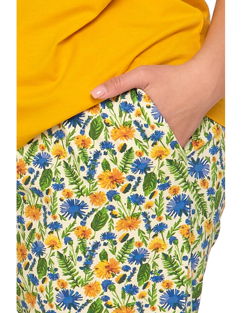 Krótki rękaw - Piżama damska z krótkim rękawem Plus Size bawełniana ŻÓŁTY - produkt moraj.pl 4